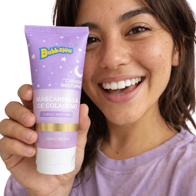 Caja de 12 Mascarilla Facial de Colágeno Nocturna BUBBALUU - 100 ml