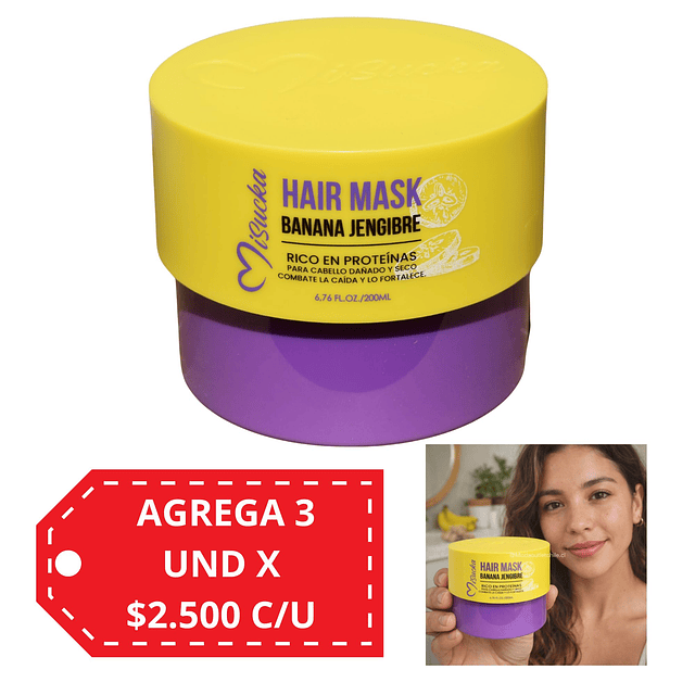 Mascarilla Capilar Banana Jengibre Misucka - 200 ML