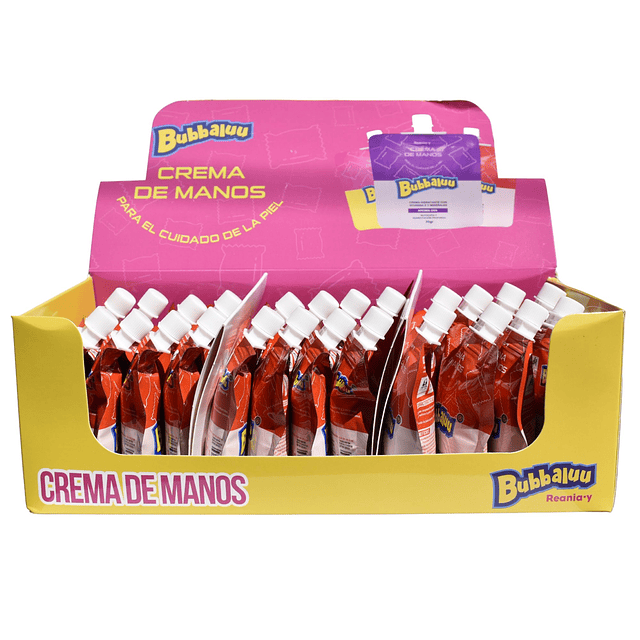 Caja de 24 Crema de Manos Bubbaluu 30gm - Aroma FRUTILLA - 1809