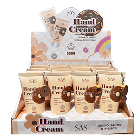 Display de 12 Crema de Manos Hidratante SAS Cosmetics 50g- SAH180 - DONUT