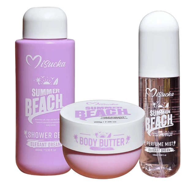 Tripack Shower gel, Manteca corporal y Perfume Mist Elegant Dream - Misucka 