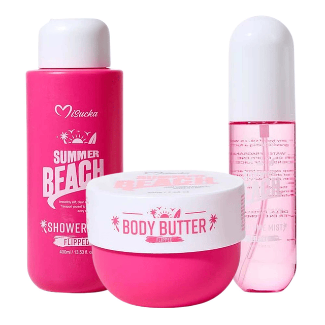 Tripack Shower gel, Manteca corporal y Perfume Mist Flipped - Misucka 