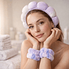 Set Spa Misucka - Diadema Acolchada + Muñequeras para Skincare, Se Envían Colores Surtidos