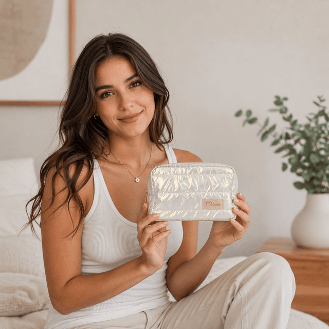 Cosmetiquero Brillante Acolchado Premium Misucka (Colores Surtidos) - AU94