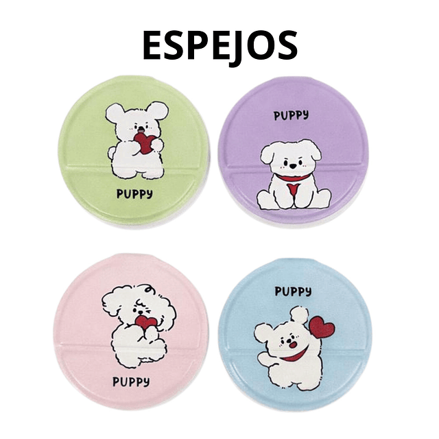 Espejo de Cartera Con Diseño de Perrito Puppy (Colores Surtidos) - AU80