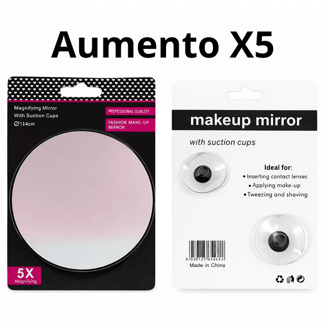 Espejo de Maquillaje Redondo con Aumento X5 - AU106