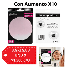 Espejo de Maquillaje Redondo con Aumento X10 - AU108