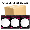 Caja de 12 Espejos de Maquillaje Redondo con Aumento X3 - AU105