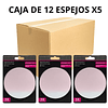 Caja de 12 Espejos de Maquillaje Redondo con Aumento X5 - AU107 