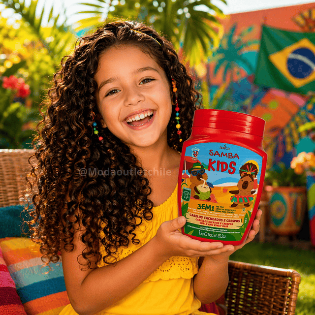 Mascarilla Capilar 3 en 1 Samba Para Cachos y Crespos 1 Kilo - KIDS ROJA  