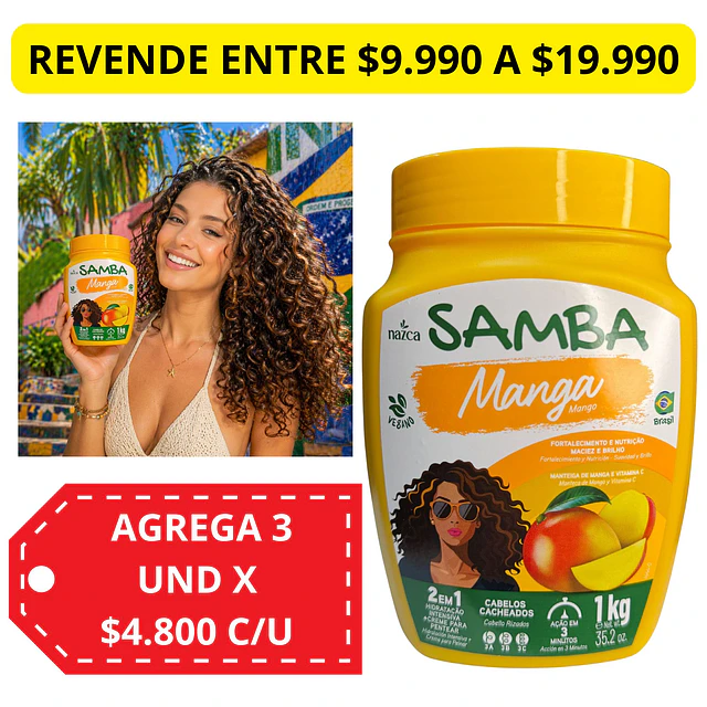 Mascarilla Capilar 2 en 1 Samba 1 kilo - MANGA 
