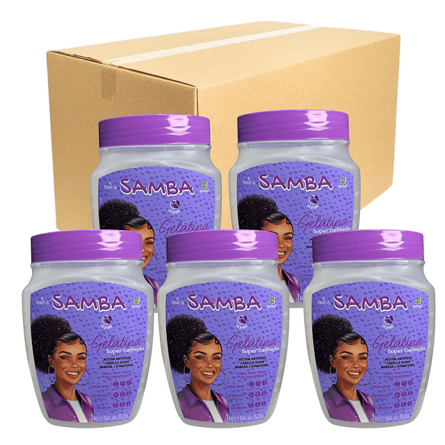 Caja de 6 Gelatina Capilar Samba 1 Kilo - Super Definición 