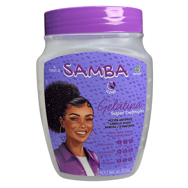 Caja de 6 Gelatina Capilar Samba 1 Kilo - Super Definición 