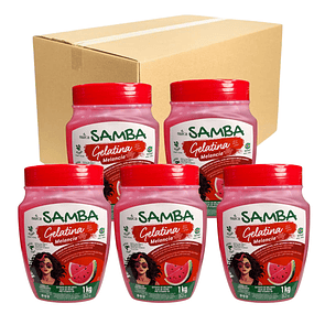 Caja de 6 Gelatina Capilar Samba 1 Kilo - Melancia 
