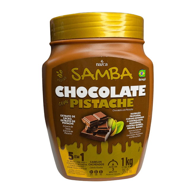 Caja de 6 Mascarillas Capilares 5 en 1 Samba 1 Kilo - Chocolate Pistacho