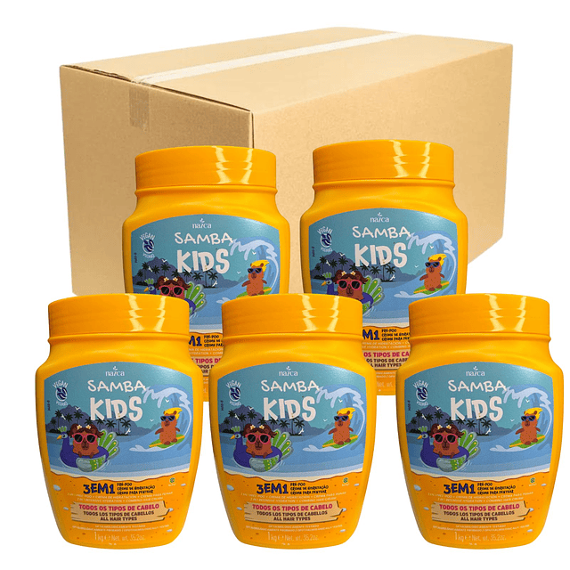 Caja de 6 Mascarillas Capilares 3 en 1 Samba 1 Kilo - KIDS AMARILLA