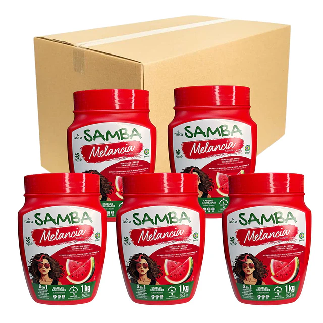 Caja de 6 Mascarillas Capilares 2 en 1 Samba 1 kilo - MELANCIA 
