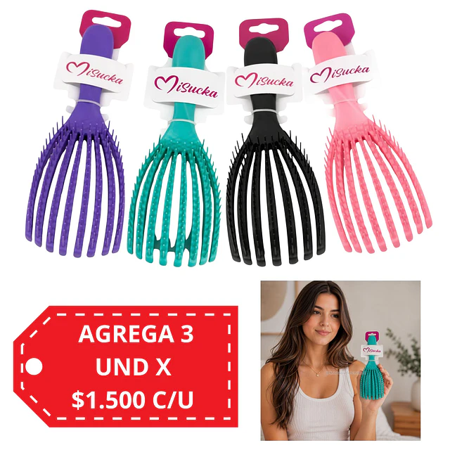 Cepillo Desenredante Flexible Antinudos Misucka - AU96 