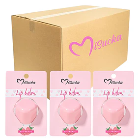 Caja de 12 Balsamos Labiales de Misucka 7g - Strawberry 