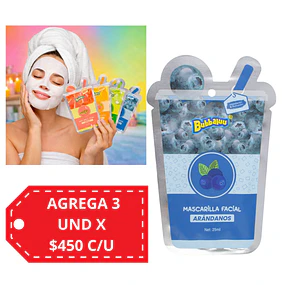 Mascarilla Facial Bubbaluu Hidratación y Nutrición - ARANDANO 1920