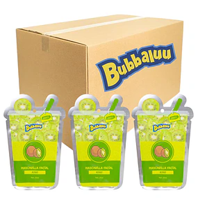 Caja de 24 Mascarillas Faciales Bubbaluu Hidratación y Nutrición - KIWI 1914