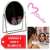 Espejo de Tocador Redondo Giratorio con Soporte Metálico (Se Envían Colores Surtidos) - AU151