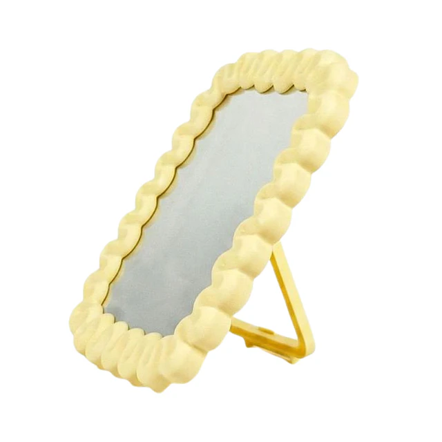 Espejo de Maquillaje Ondulado Kawaii con Base (Se Envían colores Surtidos) - AU152 