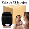 Caja de 12 Espejos de Maquillaje Ovalado con Base Minimalista  (Se envian colores Surtidos)  - AU159