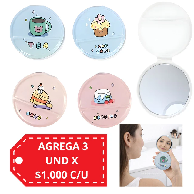 Espejo de Cartera Diseño Postres Kawaii  (SE ENVIAN SURTIDOS) - AU88