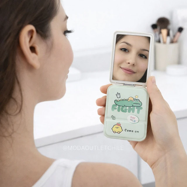 Espejo de Cartera Diseño Mensajes Kawaii  (SE ENVIAN SURTIDOS)  - AU92