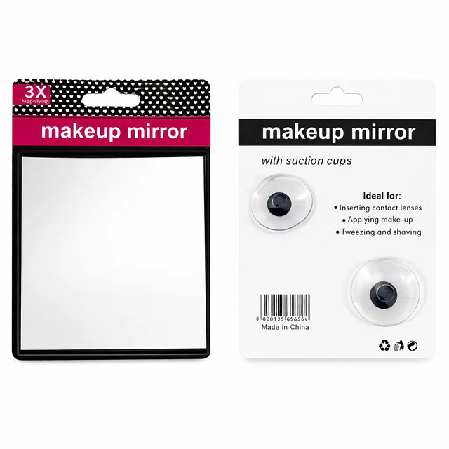 Espejo de Maquillaje Cuadrado con Aumento X3 - AU100