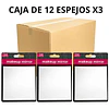 Caja de 12 Espejos de Maquillaje Cuadrado con Aumento X3 - AU101