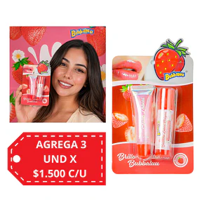 Balsamo Labial Magico + Brillo Labial Bubbaluu - 1931 Frutilla 