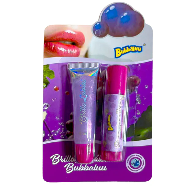 Balsamo Labial Magico + Brillo Labial Bubbaluu - 1933 Arandano 