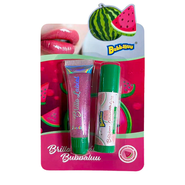Balsamo Labial Magico + Brillo Labial Bubbaluu - 1932 Sandia 