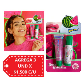 Balsamo Labial Magico + Brillo Labial Bubbaluu - 1932 Sandia 