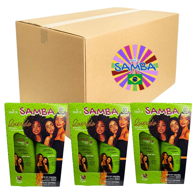 Caja de 6 Packs de Shampoo y Acondicionador SAMBA 325 ML - QUERIDO AU238