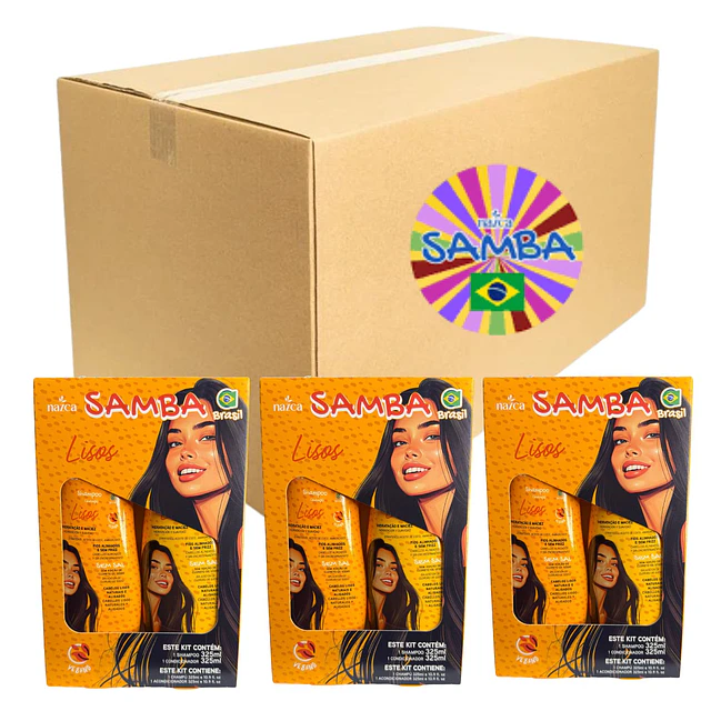 Caja de 6 Packs de Shampoo y Acondicionador SAMBA 325 ML - LISOS AU240