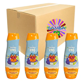 Caja de 12 Shampo 2 en 1 Samba Kids todo tipo de Cabello 325 ML - Amarillo AU253