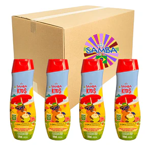 Caja de 12 Shampo 2 en 1 Samba Kids todo tipo de Cabello 325 ML - Rojo AU254