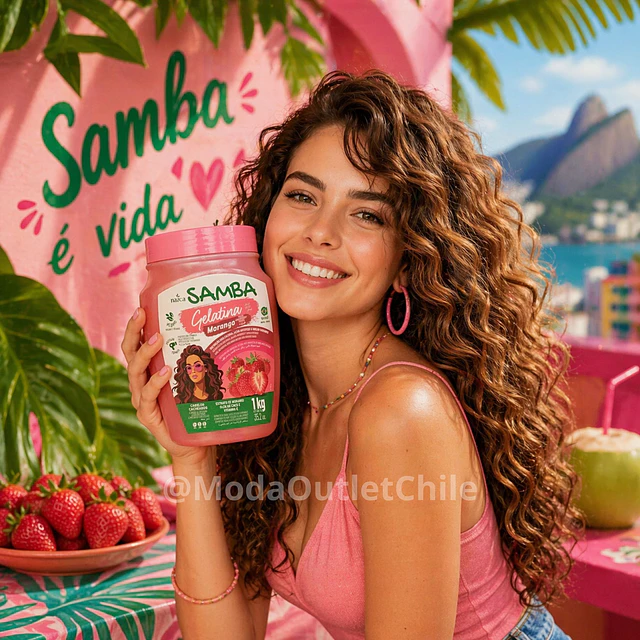 Gelatina Capilar Samba 1 Kilo - MORANGO AU251