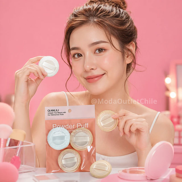 Set de Borlas de Maquillaje para Polvos Sueltos y Compactos - AU270