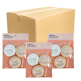 Caja de 12 Set de Borlas de Maquillaje para Polvos Sueltos y Compactos - AU273