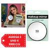 Espejos Facial Redondo con Aumento y Ventosas - X10