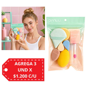 Set de Esponjas de Maquillaje + Accesorios Multifuncionales - 3516