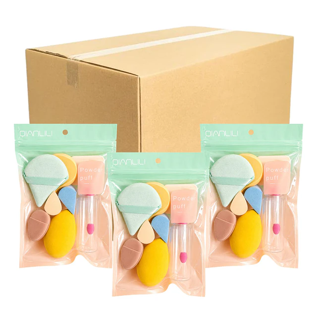 Caja de 12 Set de Esponjas de Maquillaje + accesorios Multifuncionales - 3516