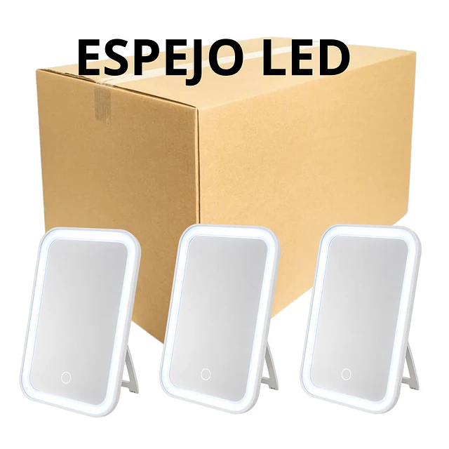 Caja de 6 Espejos Maquile LED Cordless Light UP   (Colores Surtidos) - AU304