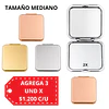 Espejo de Cartera Doble Aumento Glam Square (Mediano) Colores Surtidos - AU310 
