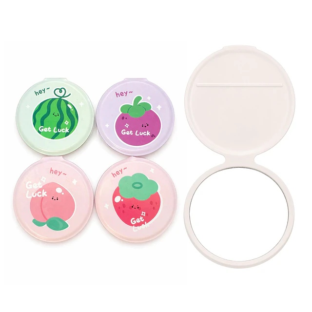 Caja de 12 Espejos de Cartera Diseño Frutas Colores Surtidos - AU316