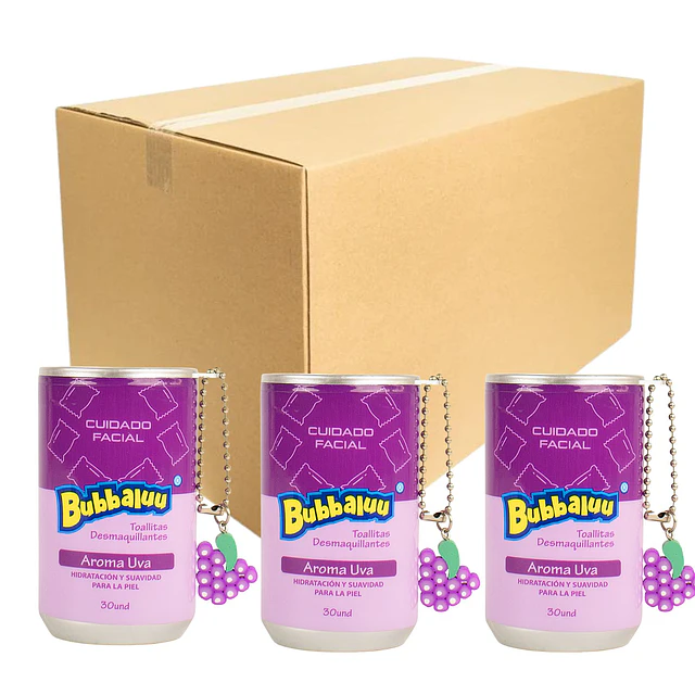 Caja de 24 Toallas Desmaquillantes Bubbaluu en tarro 30 Unidades - 1860 UVA